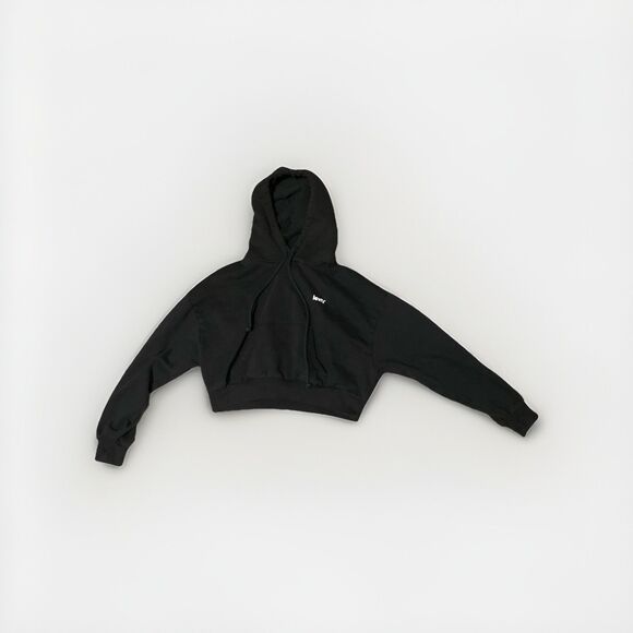 Levi’s Black Cropped Hoodie Medium Pullover Sweatshirt Casual Streetwear Y2K - Picture 2 of 4